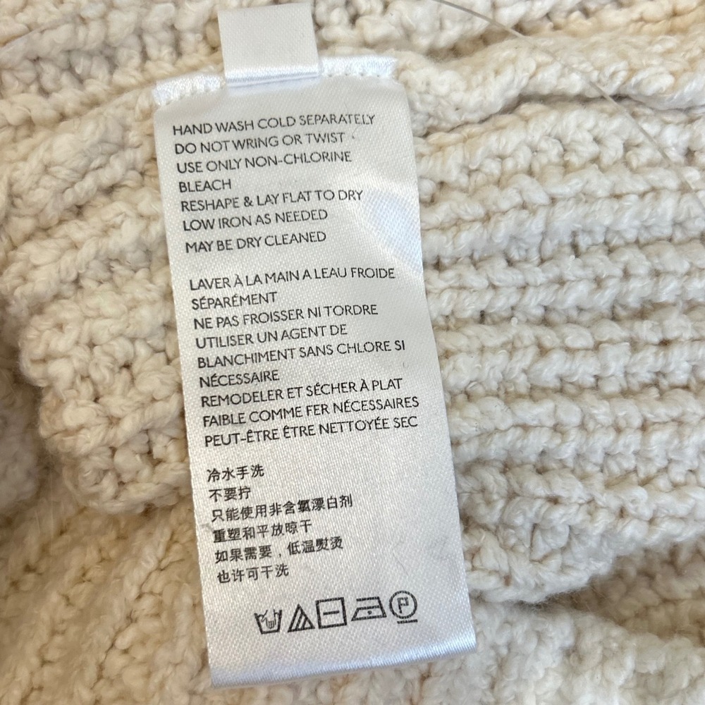 Anthropologie Ivory Ribbed Mock Neck Sleeveless Sweater Tank Top XS Knit cottage - Picture 9 of 9